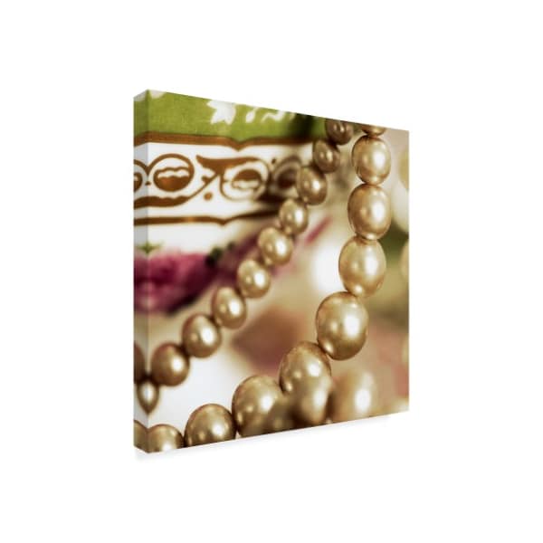 Tom Quartermaine 'Antique Cup With Pearls' Canvas Art,14x14